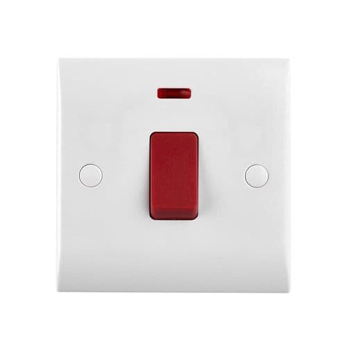 Saxby Curved Edge 45A 1G DP Switch With Neon CE553 By Saxby Electrical