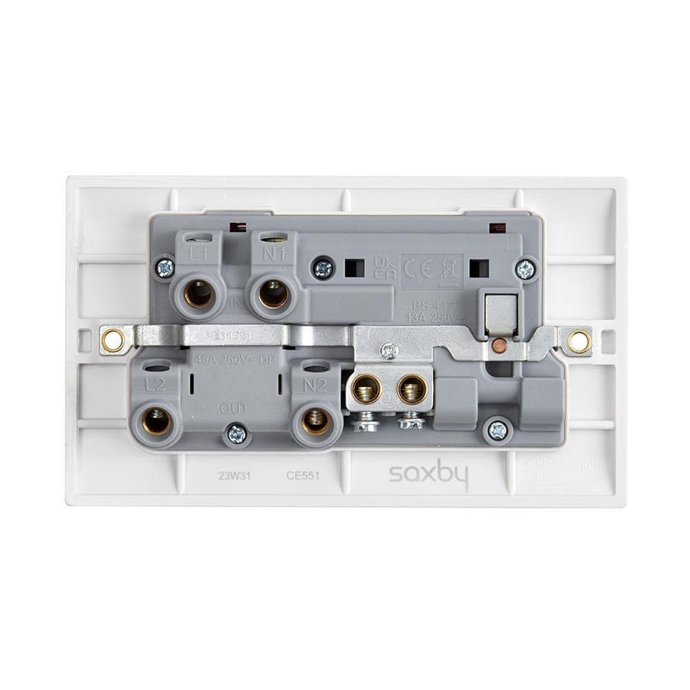 Saxby Curved Edge 45A DP Cooker With 13A Socket With Neon CE551 By ...