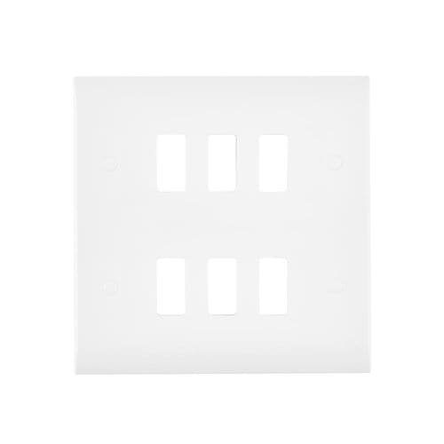 Saxby Curved Edge 6G Grid Front Plate CEGFP6 By Saxby Electrical