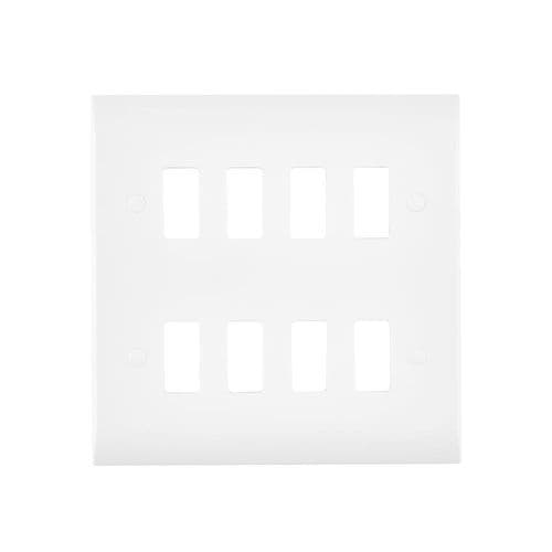 Saxby Curved Edge 8G Grid Front Plate CEGFP8 By Saxby Electrical