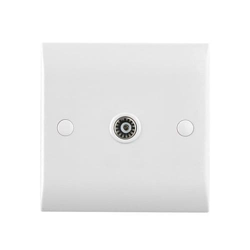 Saxby Curved Edge Coax TV Socket (Non Isolated) CE787 By Saxby Electrical