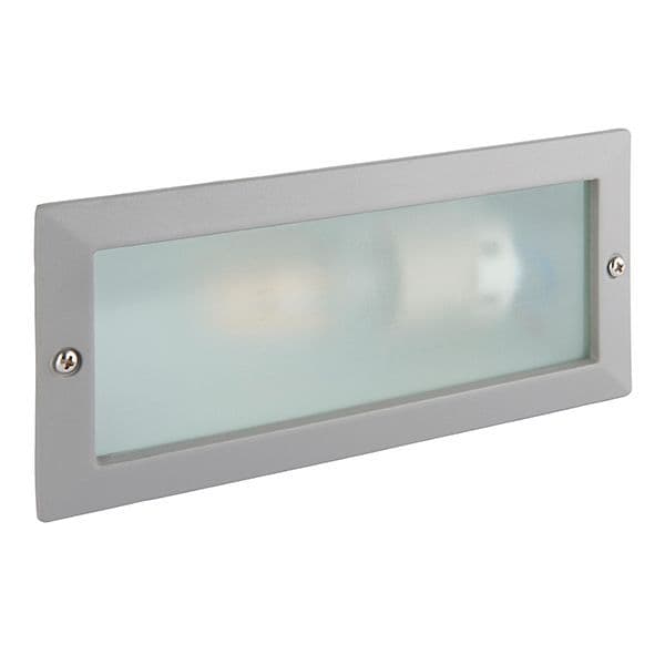 Luce Da Incasso Per Parete In Mattone Saxby 52213 &ndash; Eco Plain &amp; Louvre, Grigia, E27, 60W
