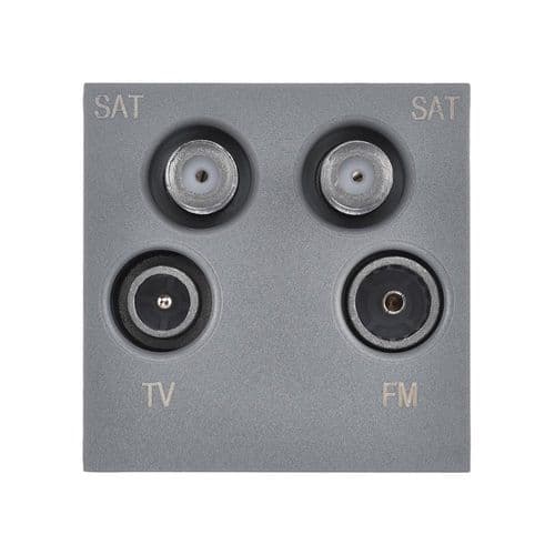 Saxby Euro Module Quadplex TV/SAT1/SAT2/DAB Module - Grey MOQUADGR By Saxby Electrical