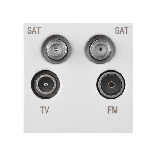 Saxby Euro Module Quadplex TV/SAT1/SAT2/DAB Module - White MOQUADWH By Saxby Electrical