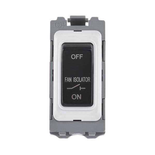 Saxby Grid 10A Fan Isolator Grid Module - Matt Black GD10FIBL By Saxby Electrical