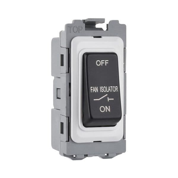 Saxby Grid 10A Fan Isolator Grid Module - Matt Black GD10FIBL By Saxby Electrical