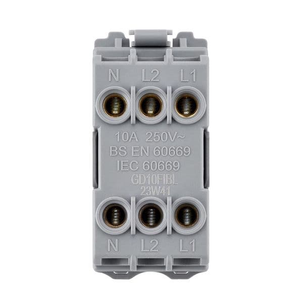 Saxby Grid 10A Fan Isolator Grid Module - Matt Black GD10FIBL By Saxby Electrical
