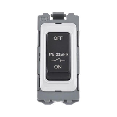 Saxby Grid 10A Fan Isolator Grid Module - Matt Black GD10FIBL By Saxby Electrical