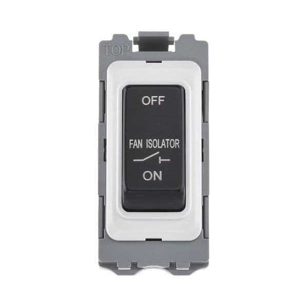 Saxby Grid 10A Fan Isolator Grid Module - Matt Black GD10FIBL By Saxby Electrical