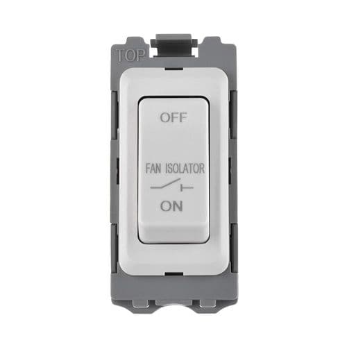Saxby Grid 10A Fan Isolator Grid Module - White GD10FIWH By Saxby Electrical