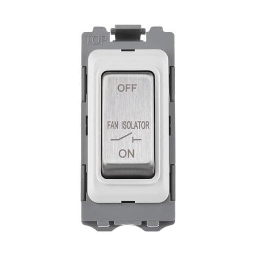 Saxby Grid 10A Isolator Grid Module - Brushed Steel GD10FIBS By Saxby Electrical