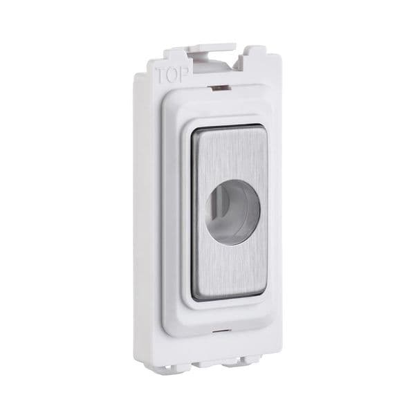 Saxby Grid 13A Flex Outlet Module - Brushed Steel GD10FOBS By Saxby Electrical