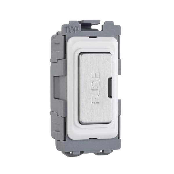Saxby Grid 13A Fuse Holder Module - Brushed Steel GD13FHBS By Saxby Electrical