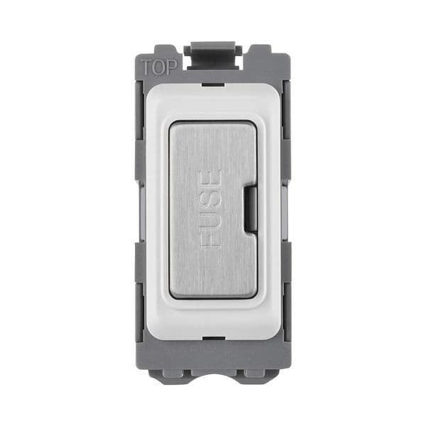 Saxby Grid 13A Fuse Holder Module - Brushed Steel GD13FHBS By Saxby Electrical
