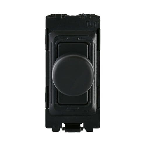 Saxby Grid 1G 2-Way 100W LED Dimmer Module - Matt Black With Black Insert GD20RDBLB