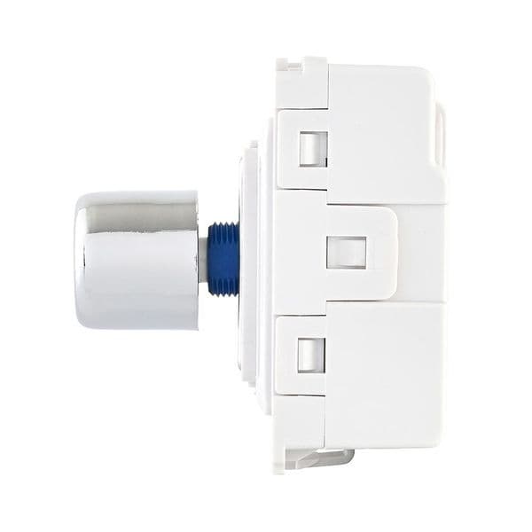 Saxby Grid 1G 2-Way 100W LED Dimmer Module - Polished Chrome With White Insert GD20RDPCW