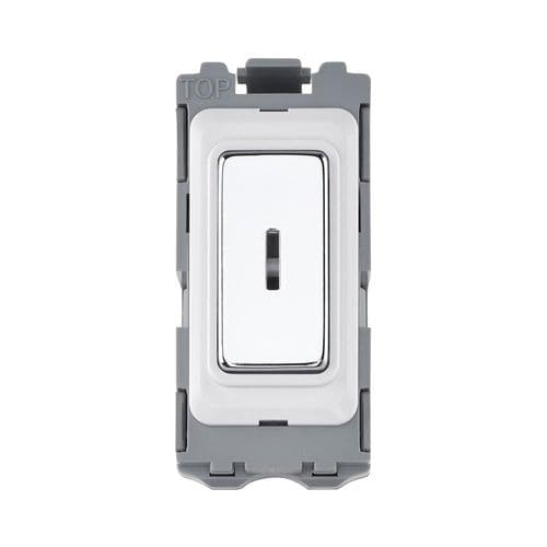 Saxby Grid 20A DP 2-Way Grid Key Switch Module - Polished Chrome GD20KPC By Saxby Electrical