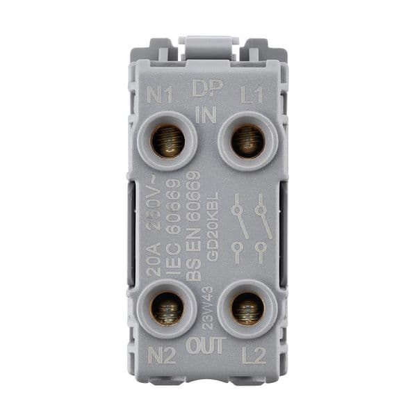 Saxby Grid 20A DP 2-Way Grid Switch Module - Matt Black GD20KBL By Saxby Electrical