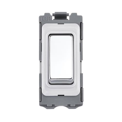 Saxby Grid 20A DP 2-Way Grid Switch Module - Polished Chrome GD20DPC By Saxby Electrical
