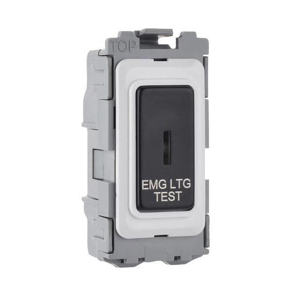 Saxby Grid 20A DP 2-Way Key Module (EMG LTG TEST) Matt Black GD20ELTBL By Saxby Electrical