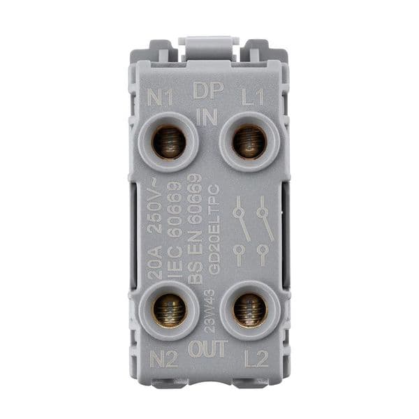 Saxby Grid 20A DP 2-Way Key Module (EMG LTG TEST) Matt Black GD20ELTBL By Saxby Electrical