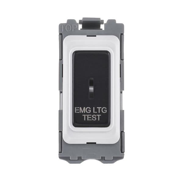 Saxby Grid 20A DP 2-Way Key Module (EMG LTG TEST) Matt Black GD20ELTBL By Saxby Electrical