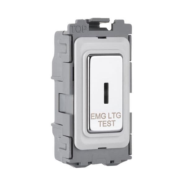 Saxby Grid 20A DP 2-Way Key Module (EMG LTG TEST) - Polished Chrome GD20ELTPC By Saxby Electrical