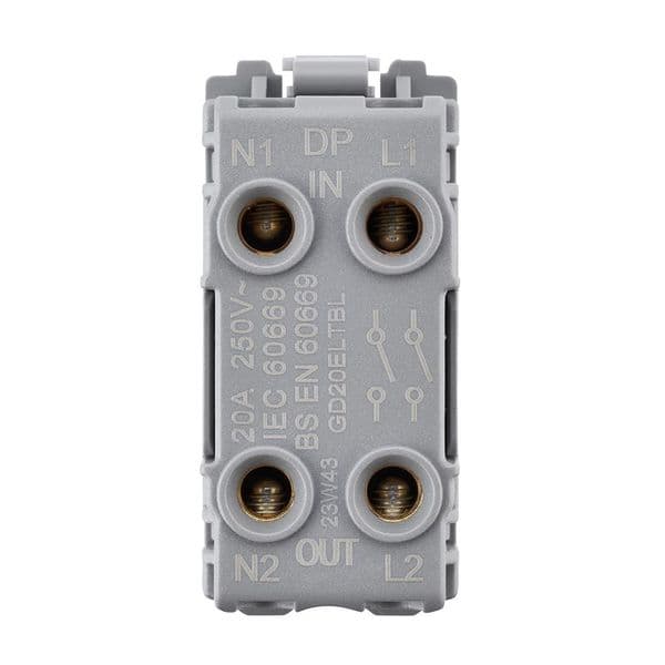 Saxby Grid 20A DP 2-Way Key Module (EMG LTG TEST) - Polished Chrome GD20ELTPC By Saxby Electrical