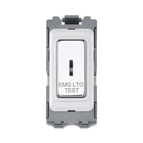 Saxby Grid 20A DP 2-Way Key Module (EMG LTG TEST) - Polished Chrome GD20ELTPC By Saxby Electrical
