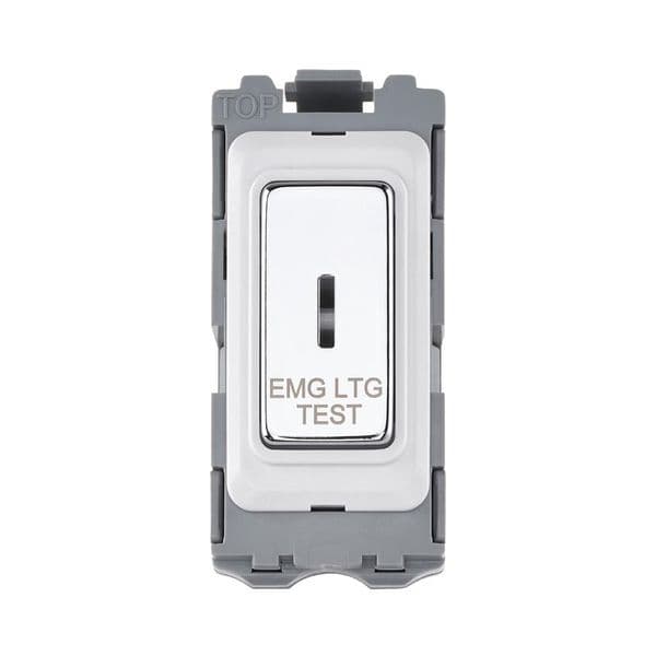 Saxby Grid 20A DP 2-Way Key Module (EMG LTG TEST) - Polished Chrome GD20ELTPC By Saxby Electrical
