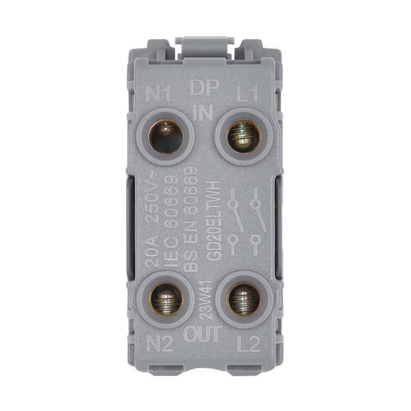 Saxby Grid 20A DP 2-Way Key Module (EMG LTG TEST) - White GD20ELTWH By Saxby Electrical