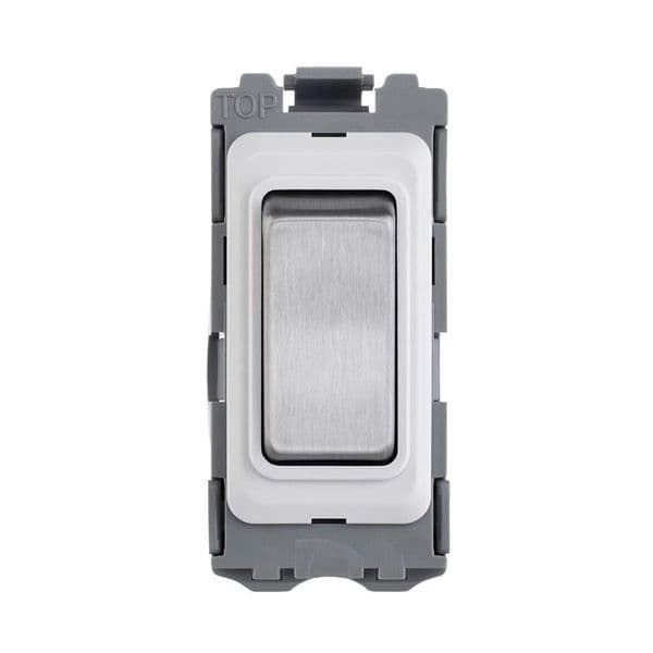 Saxby Grid 20A Intermediate Grid Switch Module - Brushed Steel GD20IMBS By Saxby Electrical