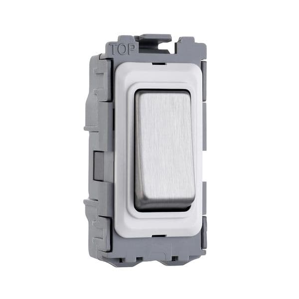 Saxby Grid 20A Intermediate Grid Switch Module - Brushed Steel GD20IMBS By Saxby Electrical