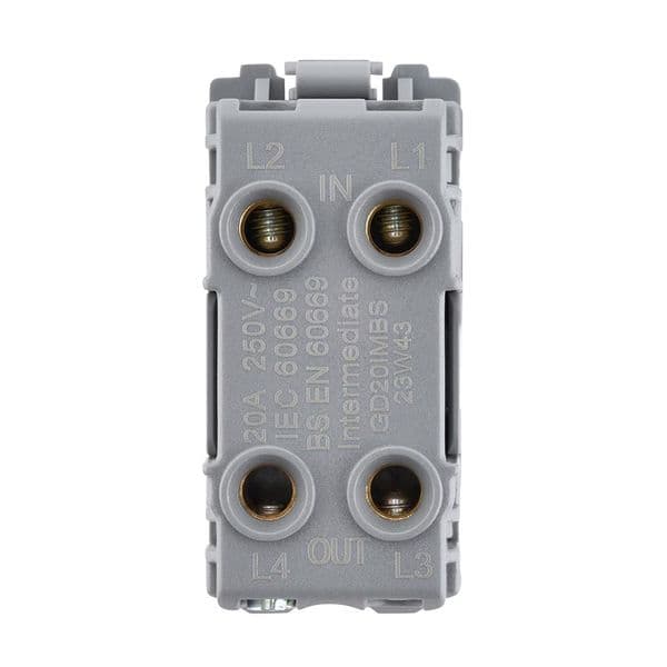 Saxby Grid 20A Intermediate Grid Switch Module - Brushed Steel GD20IMBS By Saxby Electrical