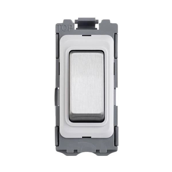 Saxby Grid 20A Intermediate Grid Switch Module - Brushed Steel GD20IMBS By Saxby Electrical