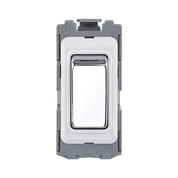 Saxby Grid 20A SP 2-Way Grid Switch Module - Polished Chrome GD20PC By Saxby Electrical