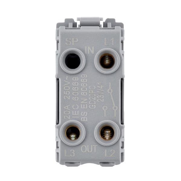Saxby Grid 20A SP 2-Way Grid Switch Module - Polished Chrome GD20PC By Saxby Electrical