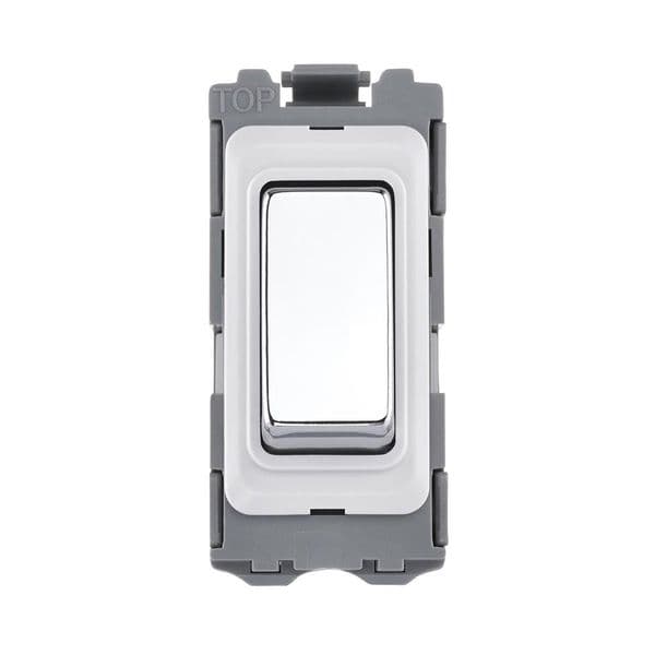 Saxby Grid 20A SP 2-Way Grid Switch Module - Polished Chrome GD20PC By Saxby Electrical