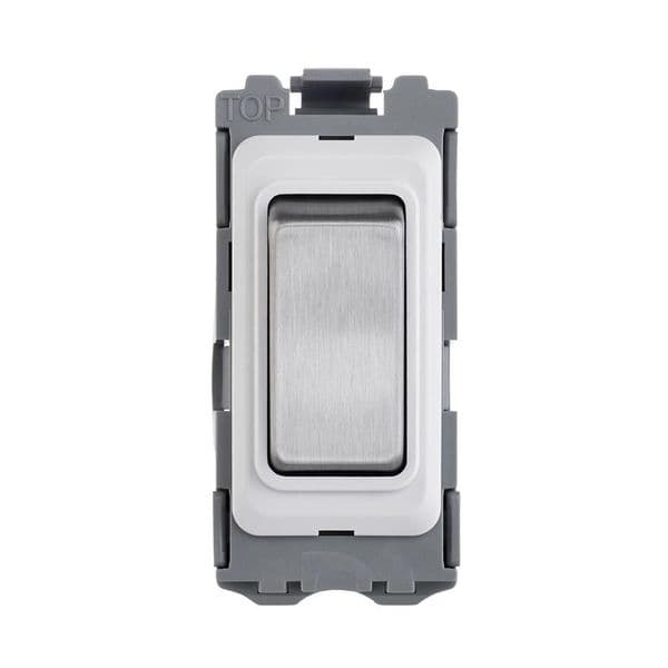 Saxby Grid 20A SP 20Way Grid Switch Module - Brushed Steel GD20BS By Saxby Electrical