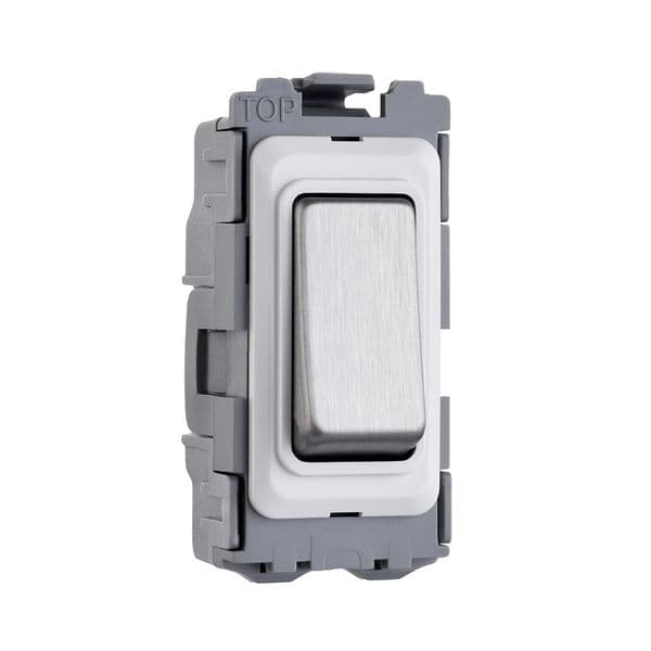 Saxby Grid 20A SP 20Way Grid Switch Module - Brushed Steel GD20BS By Saxby Electrical