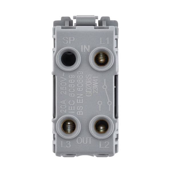 Saxby Grid 20A SP 20Way Grid Switch Module - Brushed Steel GD20BS By Saxby Electrical
