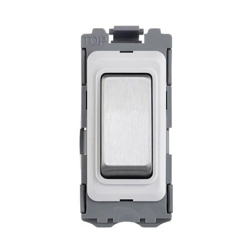 Saxby Grid 20A SP 20Way Grid Switch Module - Brushed Steel GD20BS By Saxby Electrical