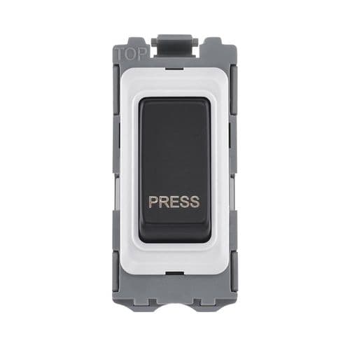 Saxby Grid 20A SP Retractive (PRESS) Grid Switch Module - Matt Black GD20RBL By Saxby Electrical