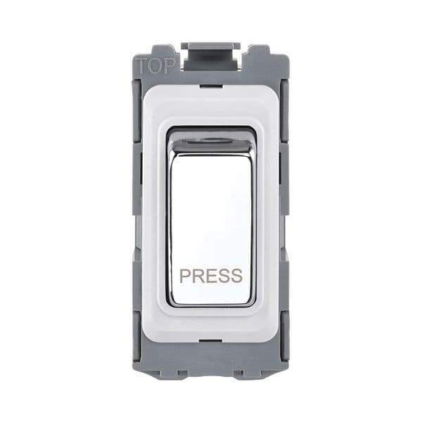 Saxby Grid 20A SP Retractive (PRESS) Grid SWitch Module - Polished Chrome GD20RPC By Saxby Electrica