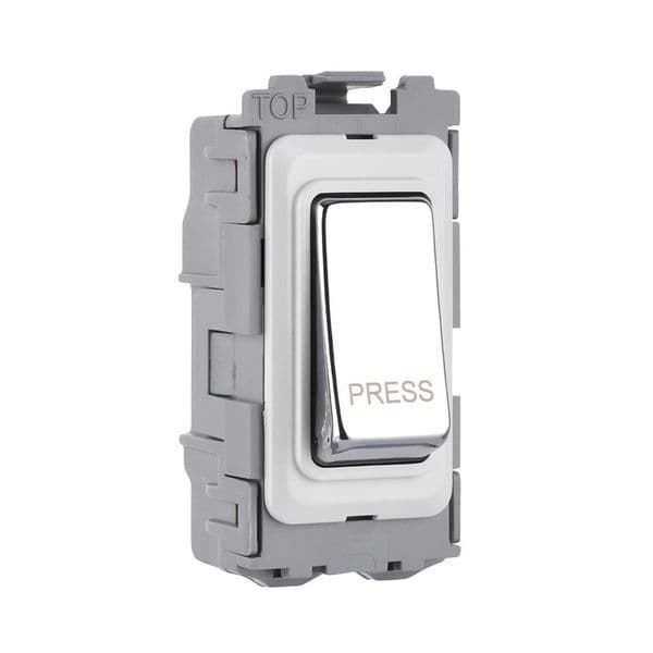 Saxby Grid 20A SP Retractive (PRESS) Grid SWitch Module - Polished Chrome GD20RPC By Saxby Electrica