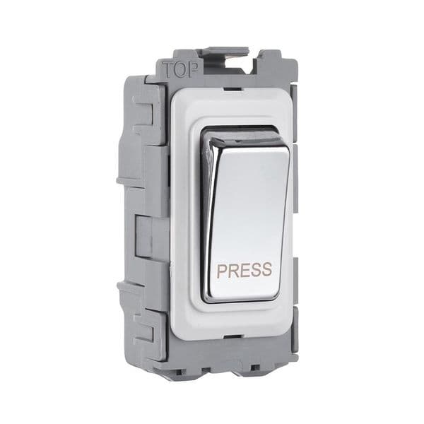 Saxby Grid 20A SP Retractive (PRESS) Grid SWitch Module - Polished Chrome GD20RPC By Saxby Electrica