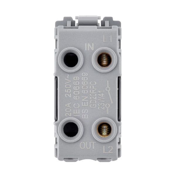 Saxby Grid 20A SP Retractive (PRESS) Grid SWitch Module - Polished Chrome GD20RPC By Saxby Electrica