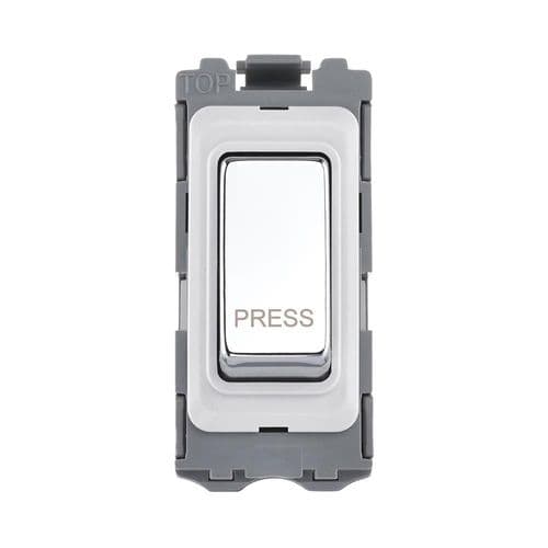 Saxby Grid 20A SP Retractive (PRESS) Grid SWitch Module - Polished Chrome GD20RPC By Saxby Electrica