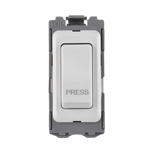 Saxby Grid 20A SP Retractive (PRESS) Grid Switch Module - White GD20RWH By Saxby Electrical