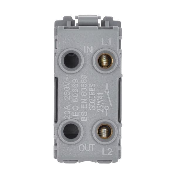 Saxby Grid 20A SP Retractive (PRESS) Gris Switch Module - Brushed Steel GD20RBS By Saxby Electrical